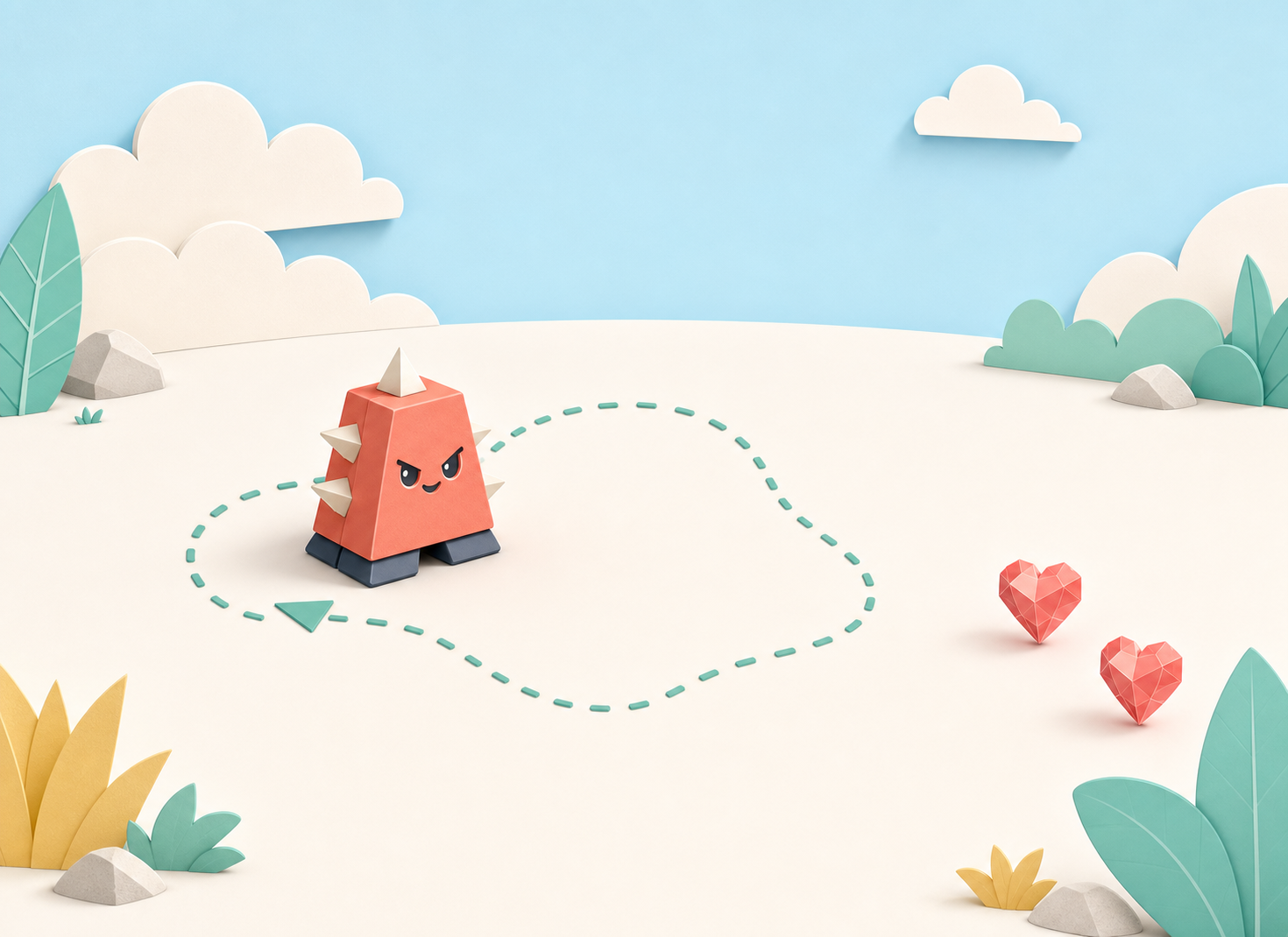 An original obstacle character following a patrol path.