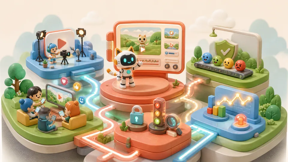 Robot leading a responsible streaming platform pilot with creators and users