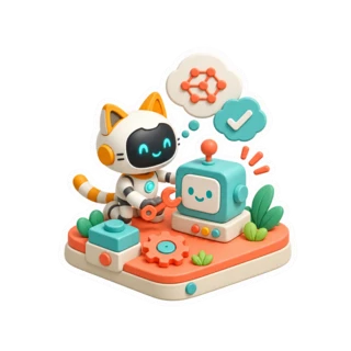 AI Builder robot combining a spark, building block and repair tool